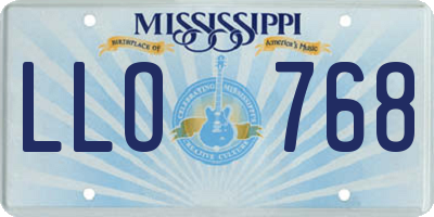 MS license plate LLO768