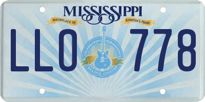 MS license plate LLO778