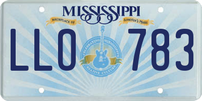 MS license plate LLO783
