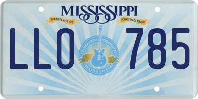 MS license plate LLO785