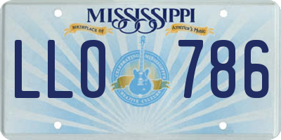 MS license plate LLO786