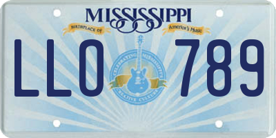 MS license plate LLO789