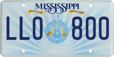 MS license plate LLO800