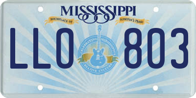 MS license plate LLO803
