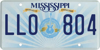 MS license plate LLO804