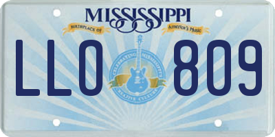 MS license plate LLO809