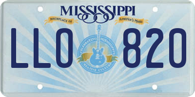 MS license plate LLO820