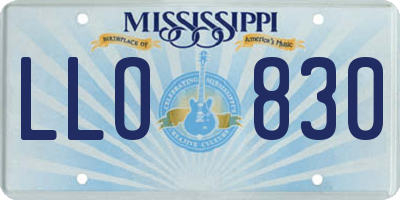 MS license plate LLO830