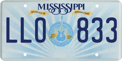 MS license plate LLO833