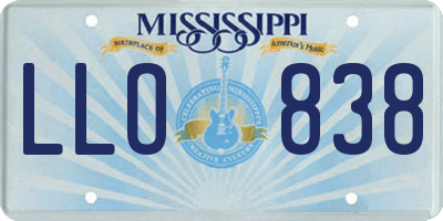 MS license plate LLO838