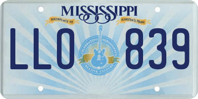 MS license plate LLO839