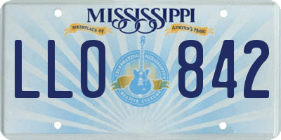 MS license plate LLO842