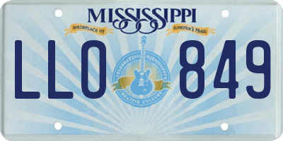 MS license plate LLO849