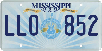 MS license plate LLO852