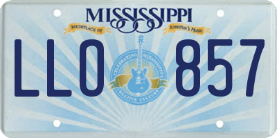 MS license plate LLO857