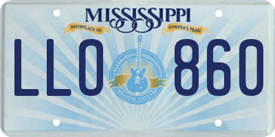 MS license plate LLO860