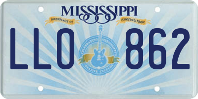 MS license plate LLO862