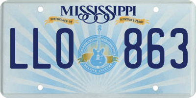 MS license plate LLO863