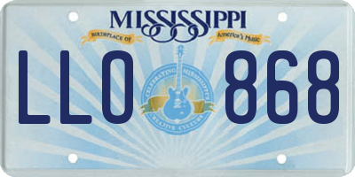 MS license plate LLO868