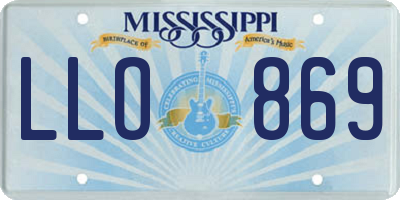 MS license plate LLO869