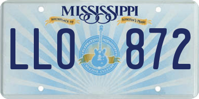 MS license plate LLO872