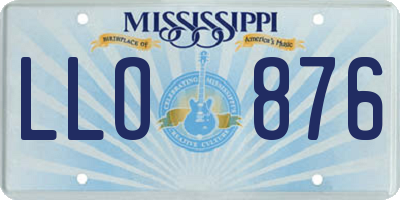 MS license plate LLO876