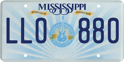 MS license plate LLO880