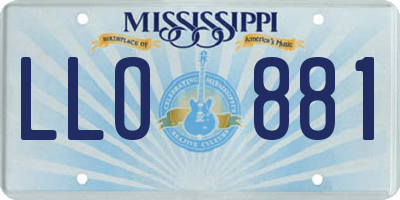 MS license plate LLO881