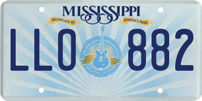 MS license plate LLO882