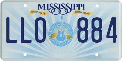 MS license plate LLO884