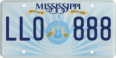MS license plate LLO888