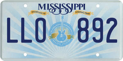 MS license plate LLO892