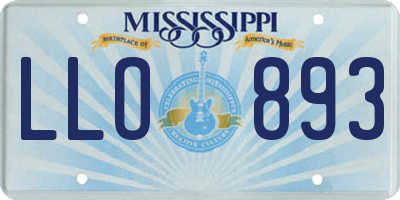 MS license plate LLO893