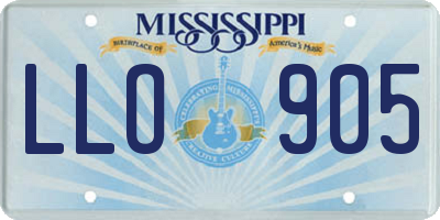 MS license plate LLO905