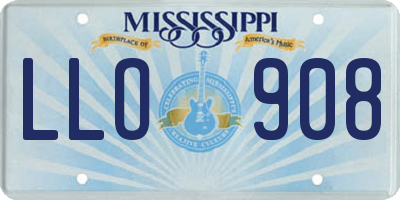 MS license plate LLO908
