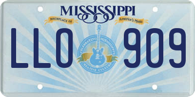 MS license plate LLO909