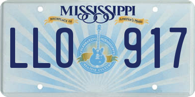 MS license plate LLO917