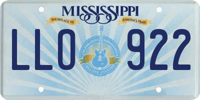MS license plate LLO922