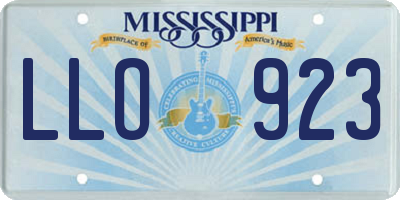 MS license plate LLO923