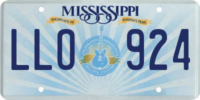 MS license plate LLO924