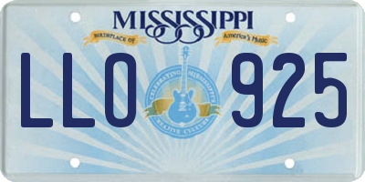 MS license plate LLO925