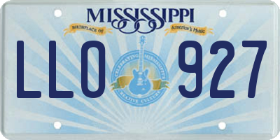 MS license plate LLO927
