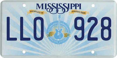MS license plate LLO928