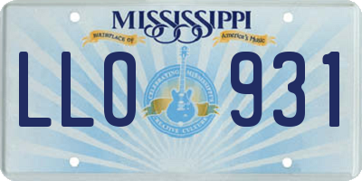 MS license plate LLO931