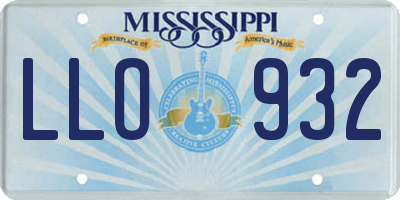 MS license plate LLO932