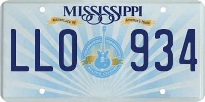 MS license plate LLO934