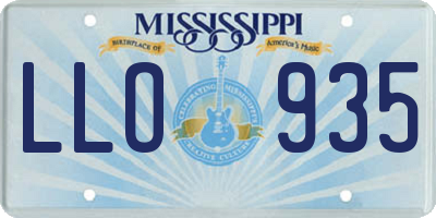 MS license plate LLO935