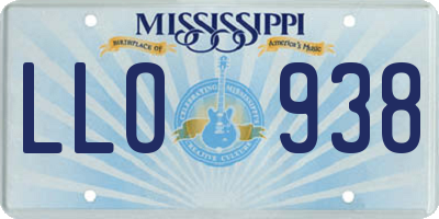 MS license plate LLO938