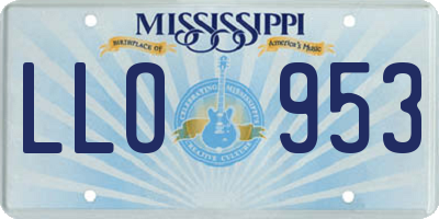 MS license plate LLO953