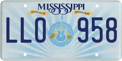MS license plate LLO958
